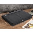 thumbnail image 4 of Leather Portfolio Organizer for Men & Women, Leather Portfolio Folder with Handle for ipad/MacBook (Up to 13.3"), with Notepad, Phone Pocket and Card Slot, Black, 4 of 4