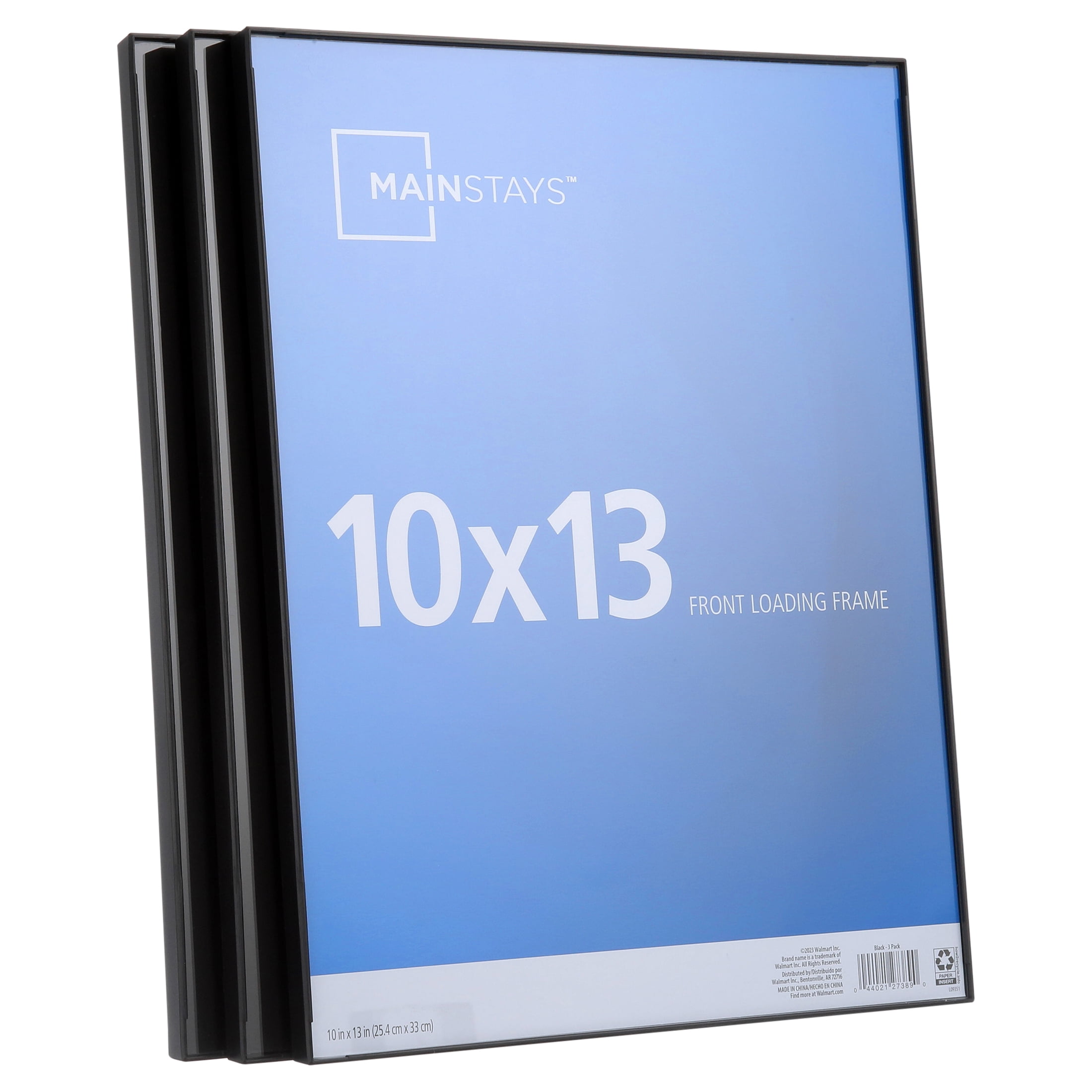Mainstays 10x13 Front Loading Picture Frame, Set of 3