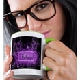 thumbnail image 2 of 3drose, Pretty Purple Flourish with Purple Butterflies with the Word Believe, 11oz Two-tone Green Mug, 2 of 6