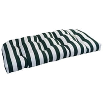 Blazing Needles Rounded Back Tufted Outdoor Loveseat Cushion, 42 x 19, Hunter Stripe