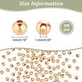thumbnail image 3 of 300Pcs 4mm Real 18K Gold Plated Solid Brass Beads Round Smooth Spacer Beads Gold Metal Beads for Bracelet Necklace Earring, 3 of 9
