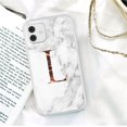 thumbnail image 1 of Funda de teléfono de moda con letra inicial AZ para iPhone 13 Pro Max 11 Pro Max 12 Pro Max 12 Mini 13MiniLuxury, funda suave con textura de mármol Deng Xun unisex, 1 of 2