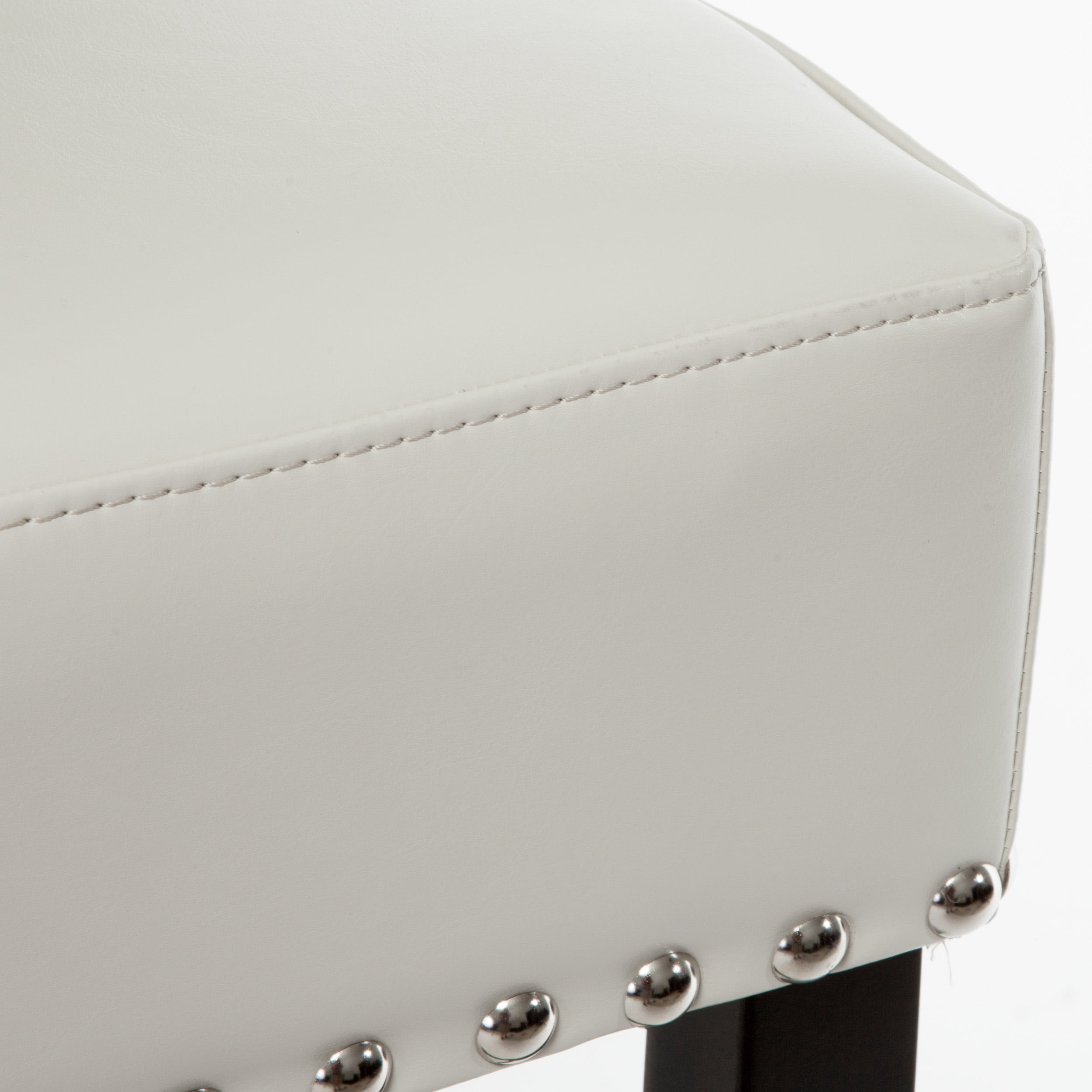Noble House Lindsey Backless Bonded Leather Bar Stool, Set of 2, Ivory
