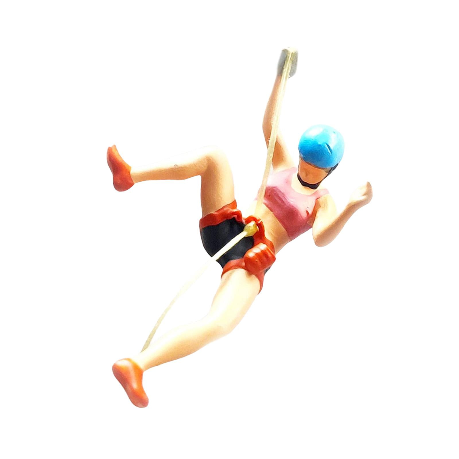 Resin 1/64 Scale Climbing People Figures Ornament for Diorama Layout Decor