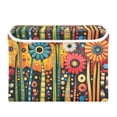 thumbnail image 7 of Yayeee Collapsible Cube Storage Bin with Lid Fabric Closet Decorative Basket with Handles, Red Colorful Flowers with Dots, 7 of 7