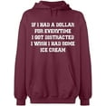thumbnail image 2 of OXI Hoodie Sweatshirt - If I Had a Dollar For Everything, Basic Casual Hoodie for Men's and Women Fleece Hoodie Long Sleeve - Maroon Large, 2 of 3