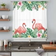 thumbnail image 5 of Pink Flamingo Birds Sheer Curtains 63 Inches Long, Summer Tropical Plants Flowers Light Filering Curtains, Breathable Simi Curtain Privacy Drapes for Living Room Bedroom Lightweight Window Treatment, 5 of 9