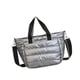 thumbnail image 1 of Bolso bandolera acolchado de algodón, bolso de nailon, ligero, moderno e informal. Gris, 1 of 8