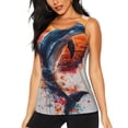 thumbnail image 3 of Goofa Sunset Ocean Watercolor Dolphin Printed Womens Workout Tops for Women Sleeveless Yoga Shirts Athletic Running Tank Tops Sleeveless Gym Clothes Workout Apparel-X-Large, 3 of 9