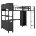 thumbnail image 4 of Bellemave Full Loft Bed with Desk and Wardrobe, Metal Loft Beds Frame with Storage Cubes and Shelves, Heavy Duty Full Size Loft Beds for Teens Adults Bedroom（Black), 4 of 9