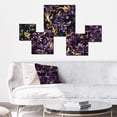 thumbnail image 2 of Designart "Sapphire And Gold Elegance" Floral Wall Art Set Of 5 - Blue Cottage Hallway Metal Art Print Set, 2 of 6