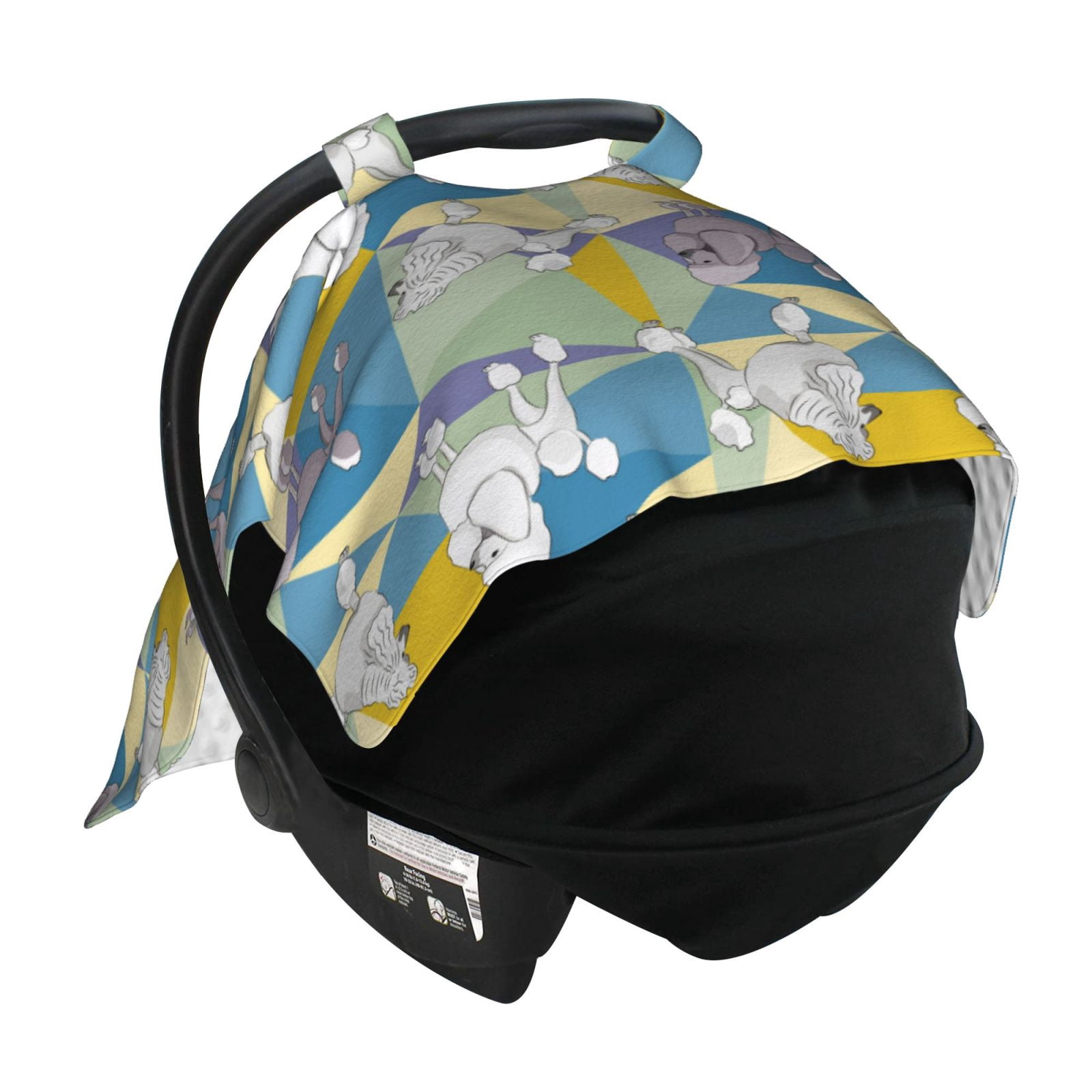 Car Seat Cover Baby - Multicolor Cute Poodle Dog Breathable Infant Car Seat Cover for Baby Carseat, Lightweight Comfort Baby Essentials Must Haves Newborn Stuff for Girl Boy