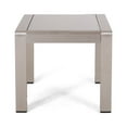 thumbnail image 3 of GDF Studio Crested Bay Outdoor Aluminum Side Table with Glass Top, Matte Gray and Silver, 3 of 7