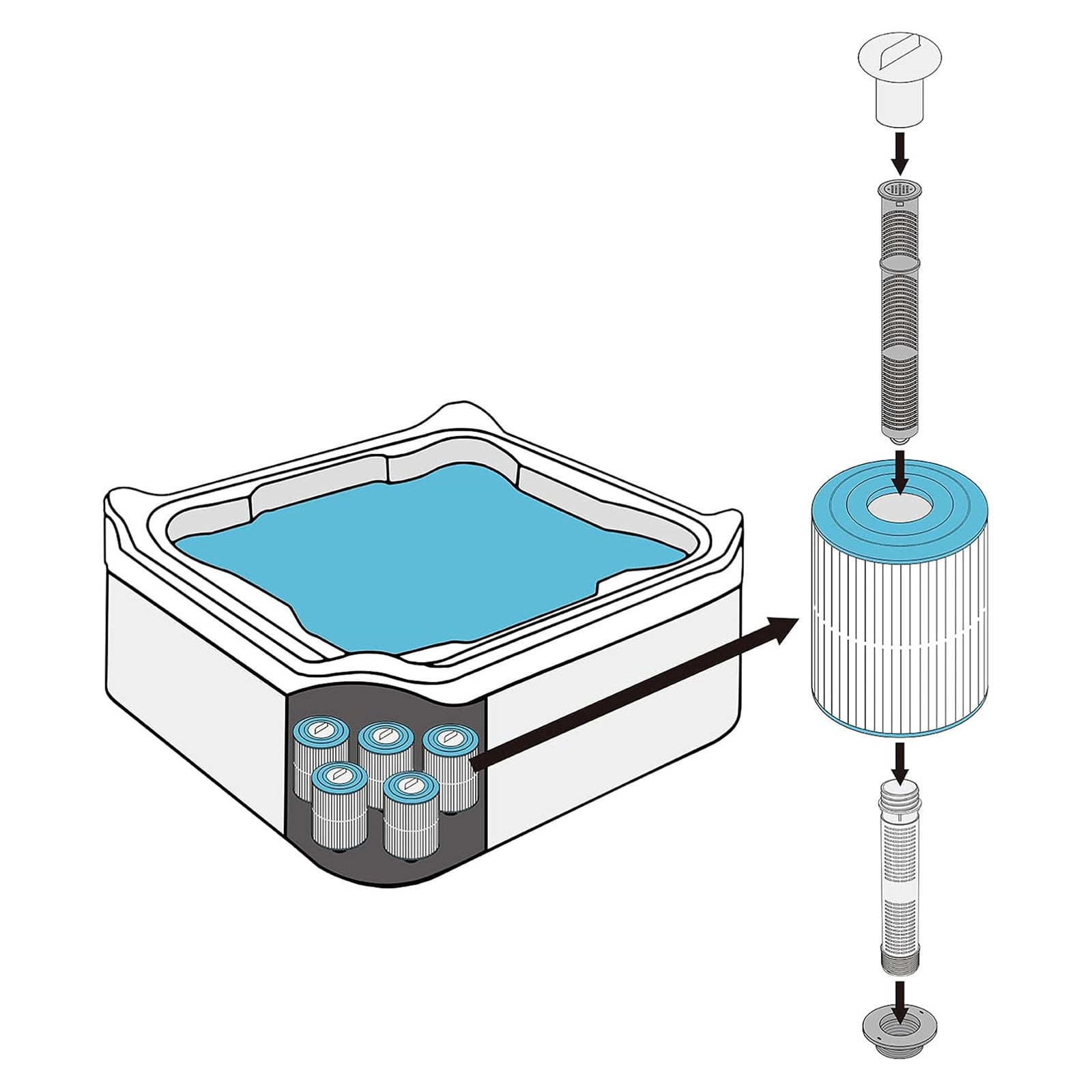Universally Hot Tubs Filter Standpipe Cap Replacement Plastic Texture Suitable for White Filter Pipes Spa Maintenance
