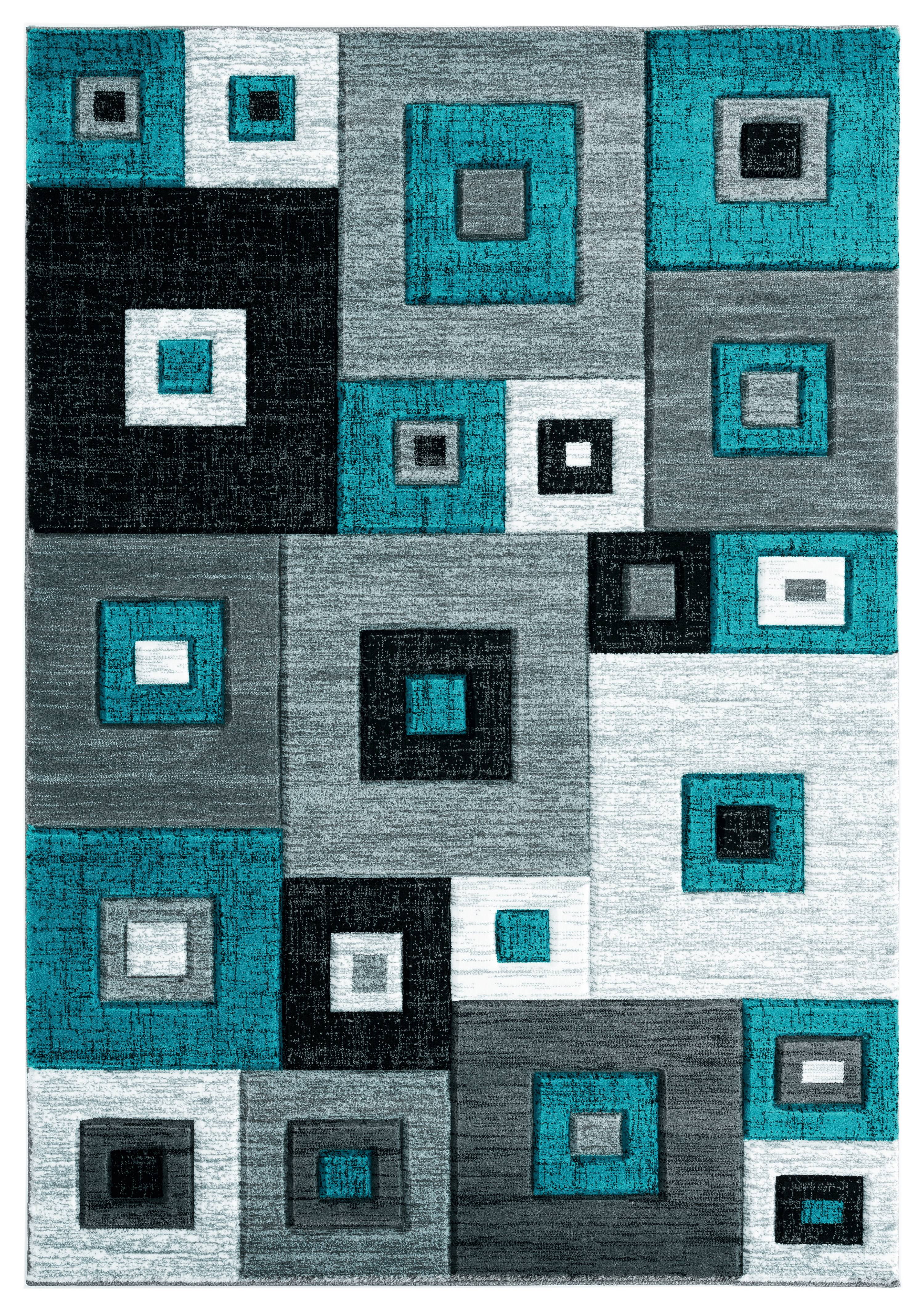 United Weavers Drachma Benson Modern Geometric Runner Rug, Turquoise, 2'7" x 7'4"