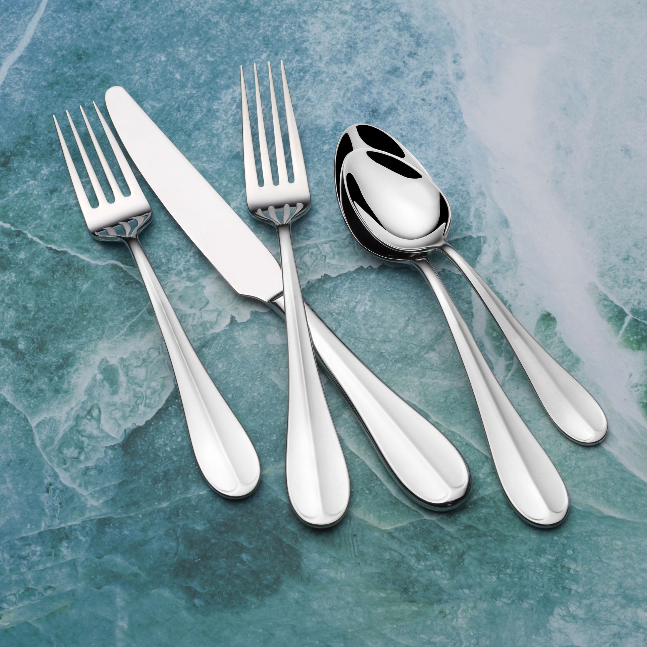 Fitz and Floyd Nevaeh Grand 18.10 Stainless Steel Forged 45-Piece Flatware Set, Service for 8