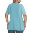 thumbnail image 4 of Posijego Plus Size Tops for Women V Neck Short Sleeve T Shirts Soft Causal Summer Tunic Blouses Fashion Clothes, 4 of 6