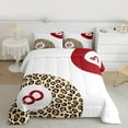 thumbnail image 2 of jejeloiu Leopard Peint Billiard Bedding Comforter Set,Ball Sport Game Twin Comforter Sets,Red Brown White Bedding Set For Boys Teens,Super Cozy Room Decor Reversible,2-Piece, 2 of 8