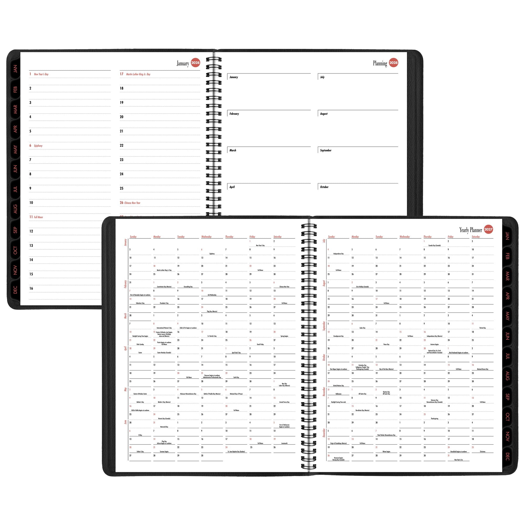 AT-A-GLANCE 800 Range 2027 Weekly Monthly Planner Large Black 8 14 x 11 - Weekly