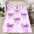 thumbnail image 2 of Manfei Cute Bow Girl 4pcs Bed Sheets,Dreamy Polka Dots King Sheets,Kawaii Ribbon Bow Knot Super Cozy Sheet Set,Luxury Bedroom Decor, 2 of 7