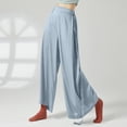 thumbnail image 2 of Patlollav Womens Solid Color Casual Ribbon Straight Leg Wide Leg Pants Loose Leg Pants Leggings Yoga, 2 of 6