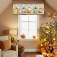 thumbnail image 2 of Kitchen Valances for Window, Orange Pumpkin Maple Leaf Fall Thanksgiving Light Filtering Rod Pocket Valance Curtain, Boho Stripe Vintage Stamp &nbsp;Short Curtains Window Topper for Bedroom 54x18in, 2 of 7