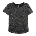 thumbnail image 1 of Alfani Womens Animal Print Pullover Blouse silver S, 1 of 2