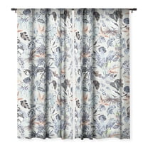 Society6 Marta Barragan Camarasa Modern blue jungle Single Panel Sheer Window Curtain 50" x 108"