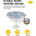 thumbnail image 2 of Round Table Cover 45"-54", Waterproof Reusable Table Cloth Round Fitted Vinyl Tablecloth with Elastic Edged for Outdoor Party,Watercolor Hand Painted Chrysanthemum Texture Blue Table Cover, 2 of 6