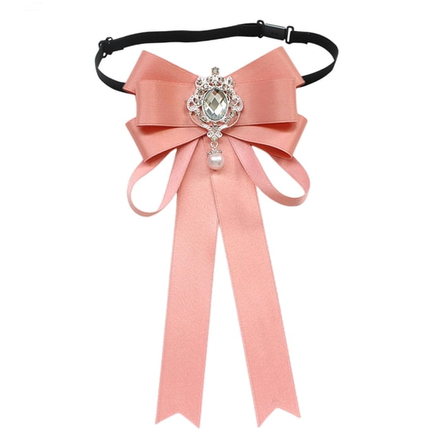 Abbracc Nœud Papillon pour Femmes, Fille, Ruban de Col de Chemise Réglable, Nœud Papillon Polyvalent Rose