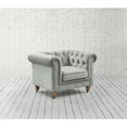 thumbnail image 6 of Rustic Manor Audriana Grey Velvet Chesterfield Club Chair 42L x 33.5W x 30.3H, 6 of 11