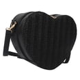 thumbnail image 2 of Bolsa bandolera de paja transpirable de moda para mujer PU para regalo (negro) JShteea  Para Estrenar, 2 of 2
