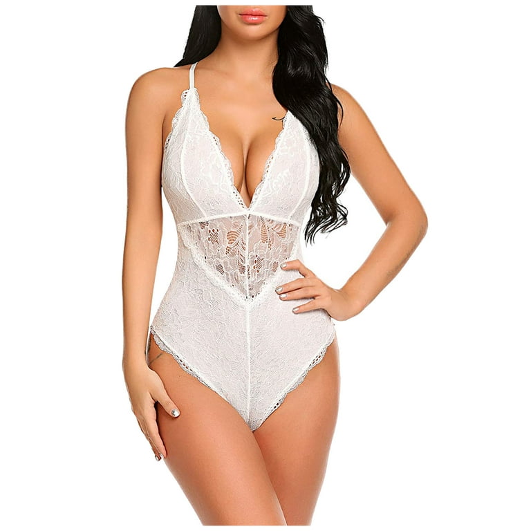Fashion Pregnant Women One Piece Lingerie Deep V Teddy Sexy Lace