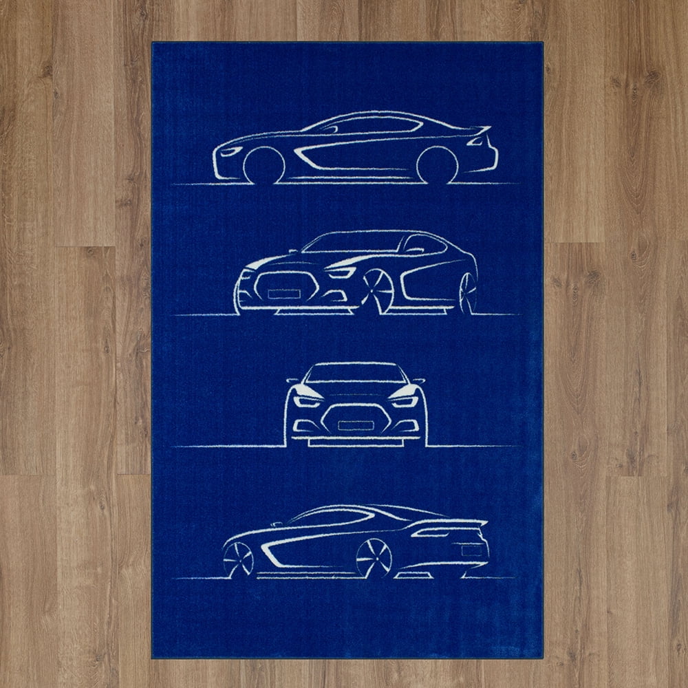 Mohawk Home Profiles Printed Indoor Area Rug in Blue, 5'x8'