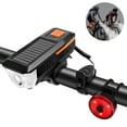 thumbnail image 2 of Bike Light Set and Horn Solar Powered USB Rechargeable Bicycle Headlight Taillight Combinations Front Back Light Tail Light LED Speaker, 2 of 7