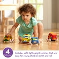 thumbnail image 3 of Melissa & Doug Pull-Back Vehicle Set - Soft Baby Toy Set With 4 Cars and Trucks and Carrying Case, 3 of 10