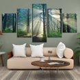 thumbnail image 5 of 5Pcs Wall Art Canvas Painting Picture Home Decor Modern Abstract Forest Sunlight, 5 of 5