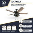 thumbnail image 3 of Prominence Home Ennora 52-Inch Aged Bronze Farmhouse Ceiling Fan with Lantern Light & Remote Control, 3 of 16