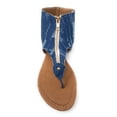 thumbnail image 2 of Victoria K Women's Distress Denim Zip Front Sandals, 2 of 4