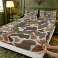 thumbnail image 4 of meiyoeat Camouflage Hunting Monogram C King Sheets For Boys,Rustic Farmhouse Mallard Bedding,4Pcs,1 Flat Sheet,1 Fitted Sheet And 2 Pillowcases, 4 of 6