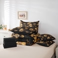 thumbnail image 6 of Homewish Spooky Halloween Skull 7-Piece Twin Bedding,Baroque Goth Floral Bedding Comforter Set,Golden,Black Reversible, 6 of 8