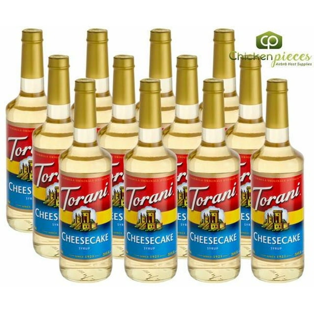 Torani Cheesecake Syrup – Decadent New York Style Richness, 750 mL (25.36 oz) Premium Glass Bottle