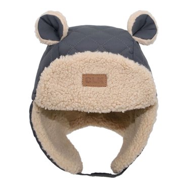 Calikids Chapeau d'Aviateur d'Hiver en Peluche - Fer (S)