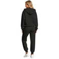 thumbnail image 4 of Szluipve 2 Piece Sets for Women 2 Piece Tracksuit Zip Up Hoodie Jacket Drawstring Jogger Pants Set Long Sleeve Casual Warm Loungewear Outfit for Daily Workout Black L, 4 of 9