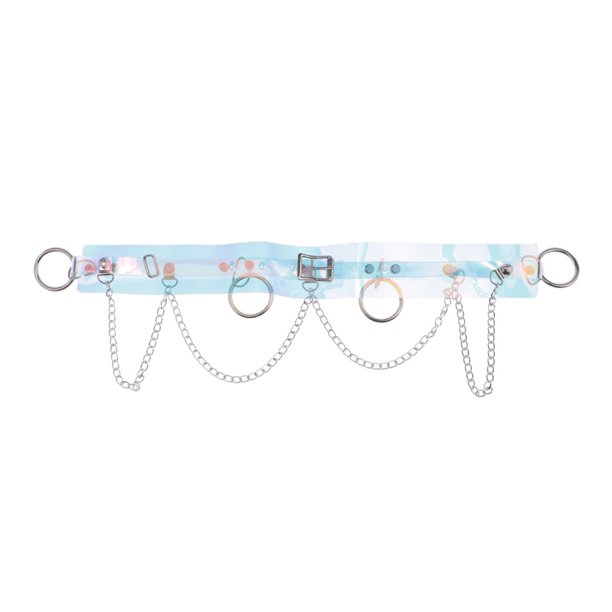 Cinturón de Cintura Sintéticnjauda con con Bor de Cadena - Cro, 98cm Sunnimix Cadena del cuerpo con correa de cintura gótica