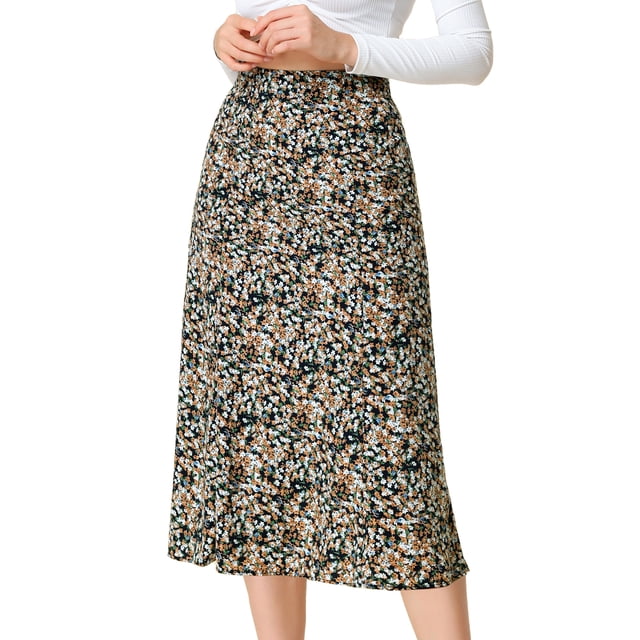 Faldasmedpiercon estampado floral y cintuelástialpamujer Azul Marrón XS