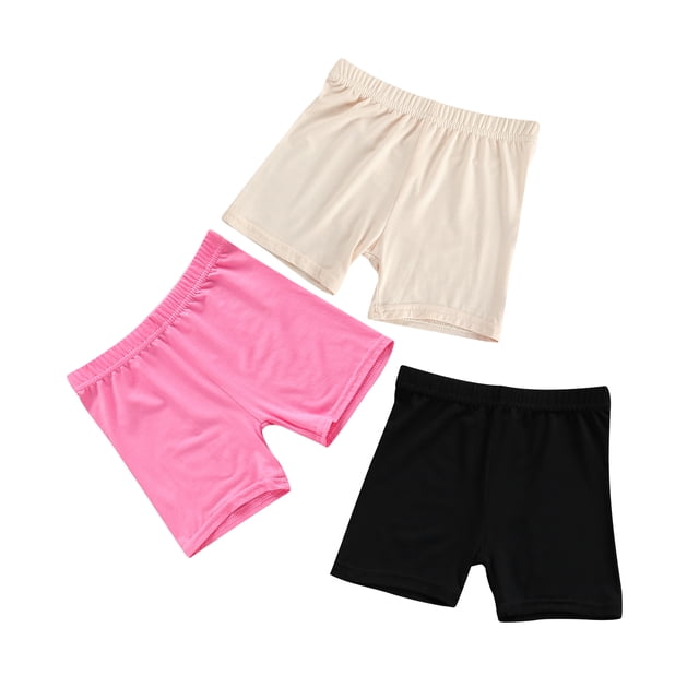 Diconna Girls Safety Pants, Anti-emptied Stretch Solid Color Mid-rise Shorts