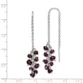 thumbnail image 4 of Auriga Fine Jewelry 925 Sterling Silver Rhodium-plated Garnet Cluster Dangle Earrings for Women, 4 of 6