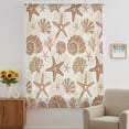 thumbnail image 2 of Brown Coastal Summer Sheer Curtains 96 Inches Long, Coral Shell Starfish Nautical Retro Light Filering Curtains, Privacy Drapes Simi Floor to Veiling Curtain for Living Room Bedroom Window Treatment, 2 of 8
