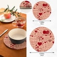 thumbnail image 2 of SKYSONIC 2 pcs Love Theme Letterings Pot Holders Trivets, Heat Resistant Trivets,Valentines Red Hearts Cotton Thread Weave Mats for Hot Pads Pans Pot Bowl Teapot, 2 of 7